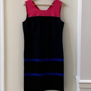 DKNY Color Block Sleeveless Sheath Dress Size 8